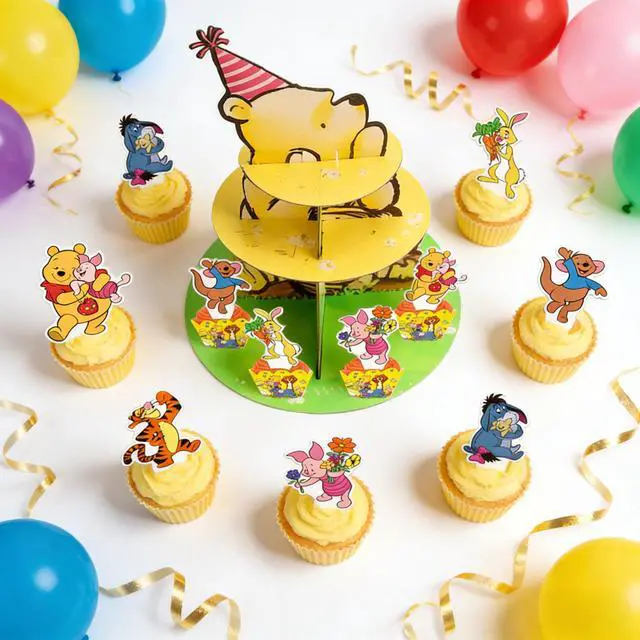 Alt view image 5 of 7 - Winnie Birthday Cake Stand Winnie The Pooh Party Decoration Winnie Cake Topper