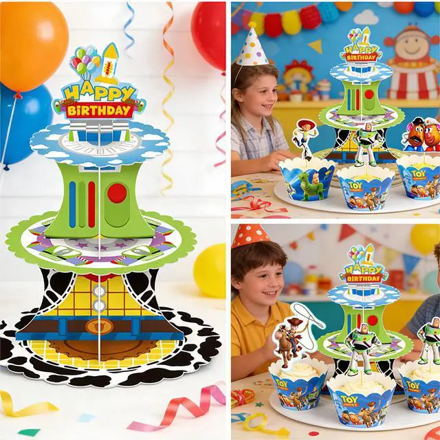 Alt view image 7 of 7 - Toy Story Cake Stand Toy Story Party Decoration Birthday Supplies Cake Topper