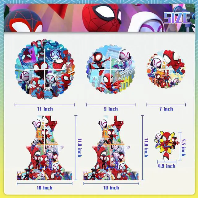Alt view image 3 of 7 - Spiderman & Friends Party Decoration Marvel Birthday Supplies Kids Cake Stand
