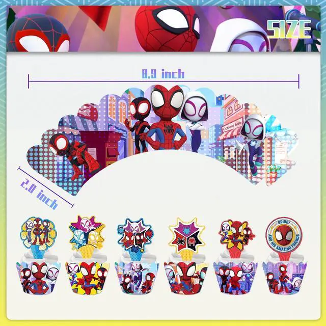 Alt view image 4 of 7 - Spiderman & Friends Party Decoration Marvel Birthday Supplies Kids Cake Stand