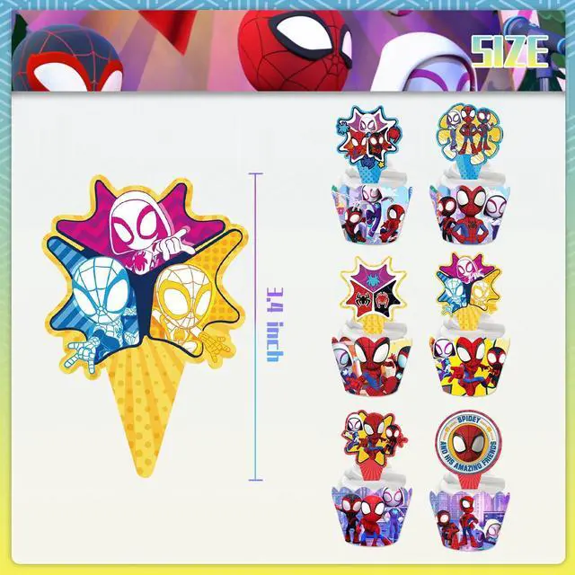 Alt view image 5 of 7 - Spiderman & Friends Party Decoration Marvel Birthday Supplies Kids Cake Stand
