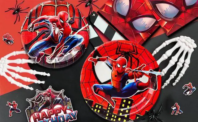 Alt view image 7 of 7 - Marvel Spiderman Party Decorations, 115 Pcs Spiderman Birthday Decorations & Spiderman Party Tableware Set-Spiderman Party Balloons Banner Plate etc Marvel Spiderman Birthday Party Supplies