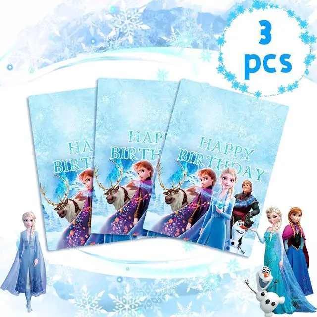 Alt view image 2 of 7 - Frozen Tablecloth, 3 Pcs Frozen Table Cloths including Frozen Table Cover & Elsa Table cloth & Frozen Princess Tablecloth for Frozen Party Decorations, Elsa Birthday Party Decorations and More