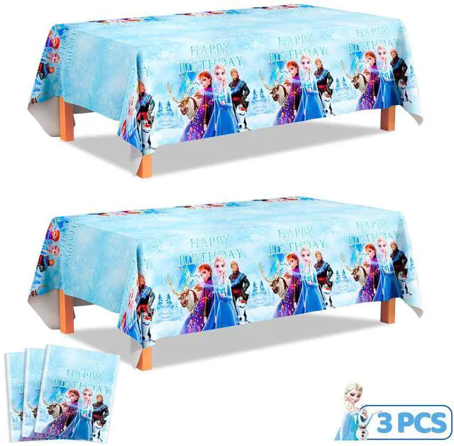 Main image of Frozen Tablecloth, 3 Pcs Frozen Table Cloths including Frozen Table Cover & Elsa Table cloth & Frozen Princess Tablecloth for Frozen Party Decorations, Elsa Birthday Party Decorations and More