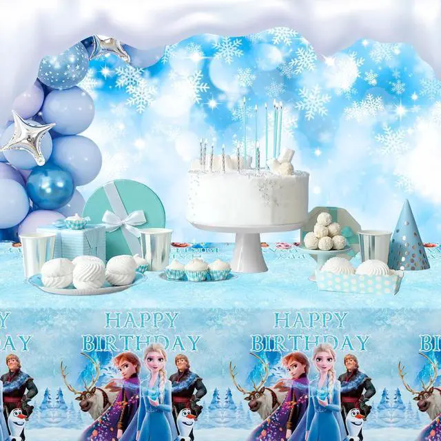Alt view image 4 of 7 - Frozen Tablecloth, 3 Pcs Frozen Table Cloths including Frozen Table Cover & Elsa Table cloth & Frozen Princess Tablecloth for Frozen Party Decorations, Elsa Birthday Party Decorations and More