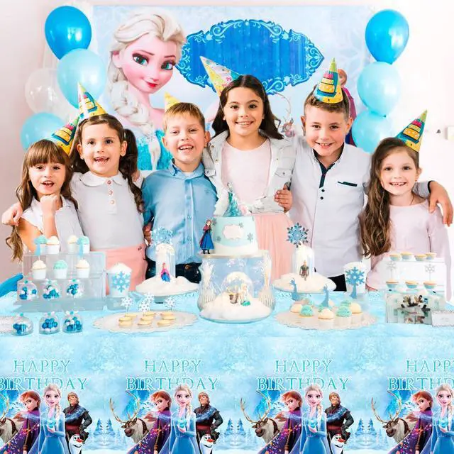 Alt view image 5 of 7 - Frozen Tablecloth, 3 Pcs Frozen Table Cloths including Frozen Table Cover & Elsa Table cloth & Frozen Princess Tablecloth for Frozen Party Decorations, Elsa Birthday Party Decorations and More