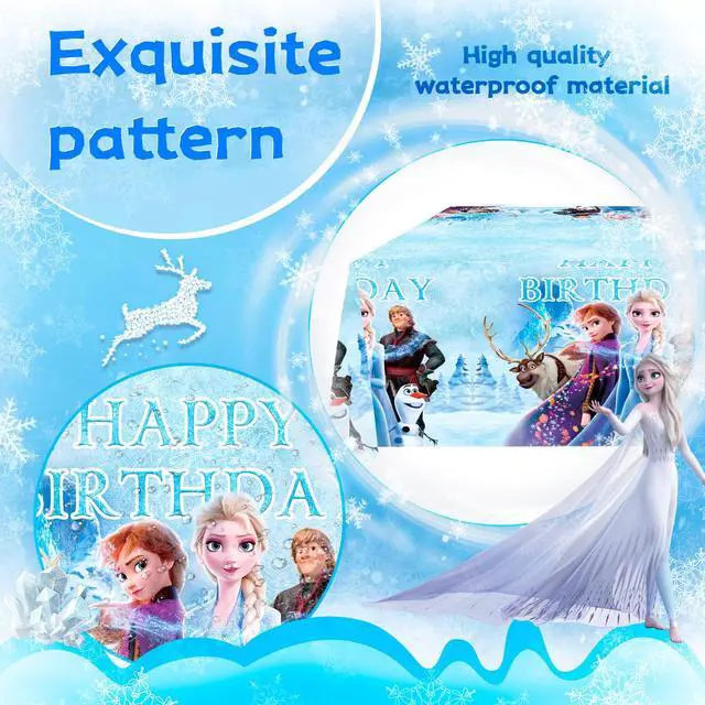 Alt view image 6 of 7 - Frozen Tablecloth, 3 Pcs Frozen Table Cloths including Frozen Table Cover & Elsa Table cloth & Frozen Princess Tablecloth for Frozen Party Decorations, Elsa Birthday Party Decorations and More