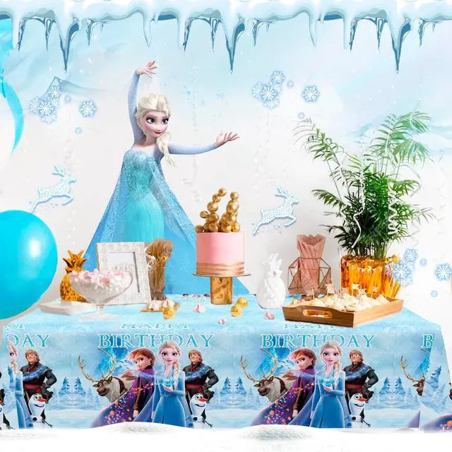 Alt view image 3 of 7 - Frozen Tablecloth, 3 Pcs Frozen Table Cloths including Frozen Table Cover & Elsa Table cloth & Frozen Princess Tablecloth for Frozen Party Decorations, Elsa Birthday Party Decorations and More