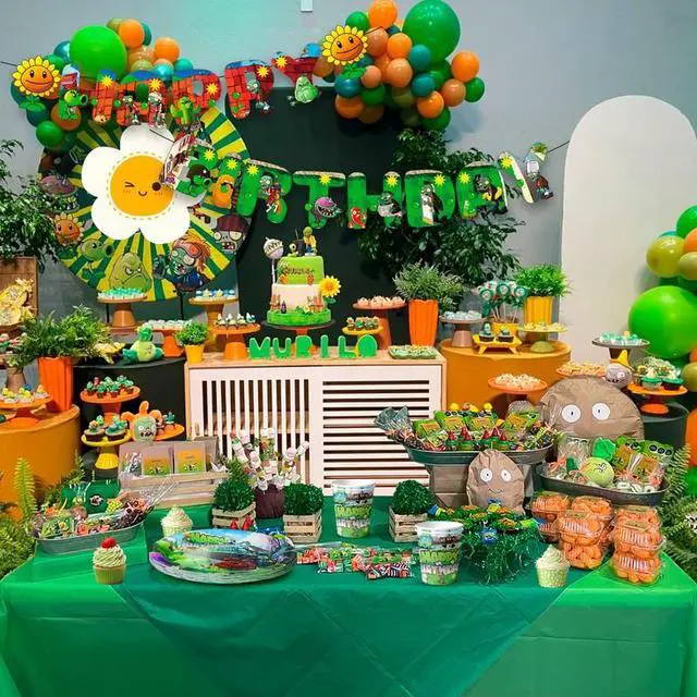 Alt view image 4 of 7 - Plant Vs Zombies Game Birthday Decoration Party Supplies Tableware Plate Cup Set