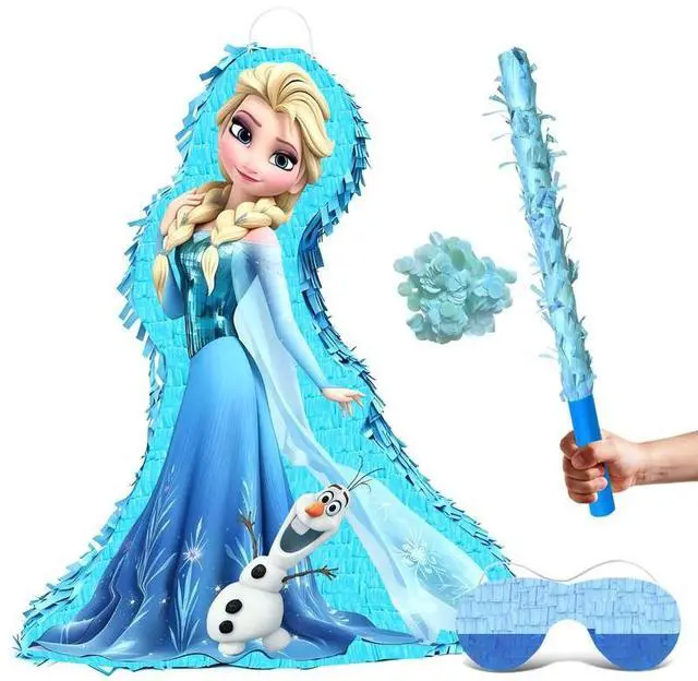 Main image of 4 Pcs Elsa Princess Pinata, Elsa Princess Pinatas Bundle,including Elsa Princess Theme Pinata,Elsa Princess Party Pinata Stick,Party Games Blindfold etc Elsa Princess Pinata Supplies for Elsa Princess