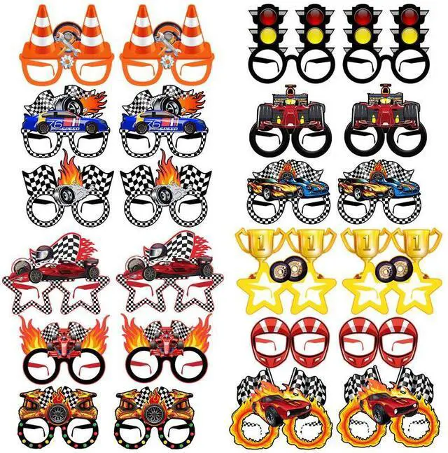 Main image of 36pcs Racing Cars Birthday Party Photo Booth Props Racing Party Decorations,Race Car Birthday Party Supplies, Racing Car Party Decorations, Racing Paper Glasses, Goodie Bag Fillers, Pinata Stuffers