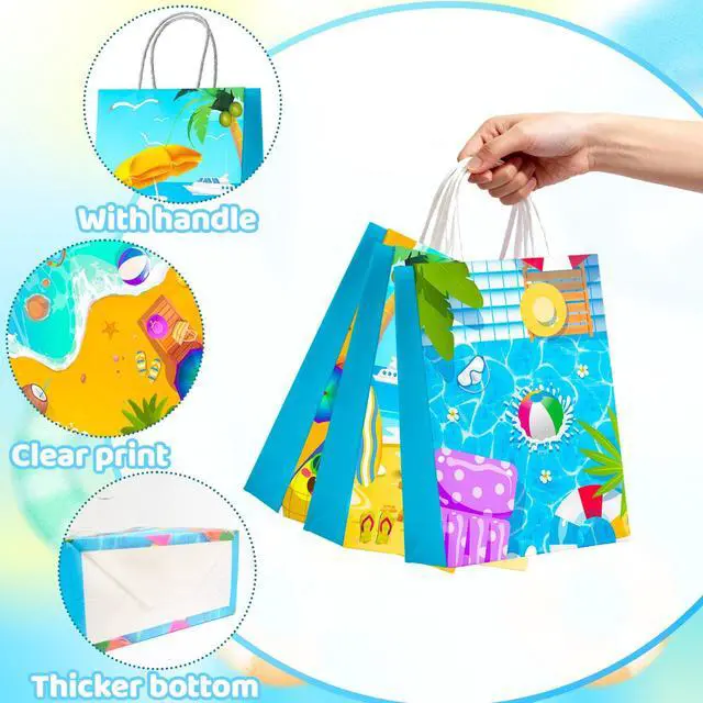 Alt view image 5 of 7 - Beach Ball Gift Bags, 16pcs Pool Birthday Goodie Treat Summer Treat Bags for Summer Pool Party Decorations Summer Party Favors Fillers Supplies