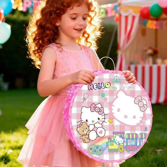 Alt view image 7 of 7 - Hello Kitty Pinata, Hello Kitty Themed Pinata Set - Hello Kitty Party Pinata Sticks, Hello Kitty Party Game Eye Mask ETC. Hello Kitty Pinata Supplies for Hello Kitty Birthday Party Decorations