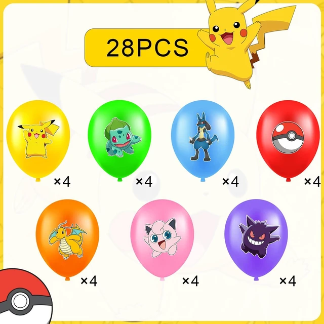 Alt view image 2 of 7 - Pokemon Balloon Set, 28pcs Pokemon Birthday Balloons for Pokemon Birthday party Supplies, Including 7 Styles and Patterns, Perfect for Pokemon Party Decorations, Pokemon Birthday Decorations