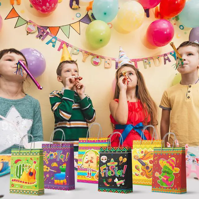Alt view image 6 of 7 - Mexican Party Favors Bag with Handles, 24pcs Mexican Fiesta Gift Bags/Fiesta Paper Bags/Cinco De Mayo Bags for Cinco De Mayo Party Decorations, Mexican Candy Bags for Mexican Theme Party Decorations