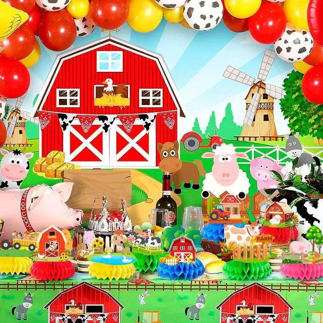 Alt view image 2 of 7 - Farm Honeycomb Ceterpieces, 9 Pcs Farm Animals Honeycomb Decorations, Farm Theme Birthday Party Honeycomb Centerpieces & Farm Animal Party Centerpieces, for Boys/Girls Farm Animal Birthday Decorations