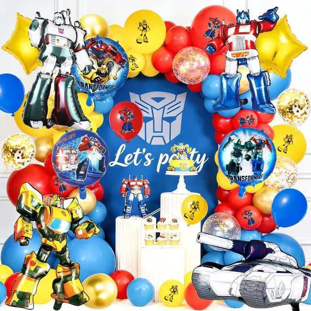 Main image of Transformers Party Decorations,82pcs Transformers Birthday Decorations Balloons Set - Transformers Theme Party Latex Balloons & Foil Balloons for Kids Transformers Party Decorations Favors