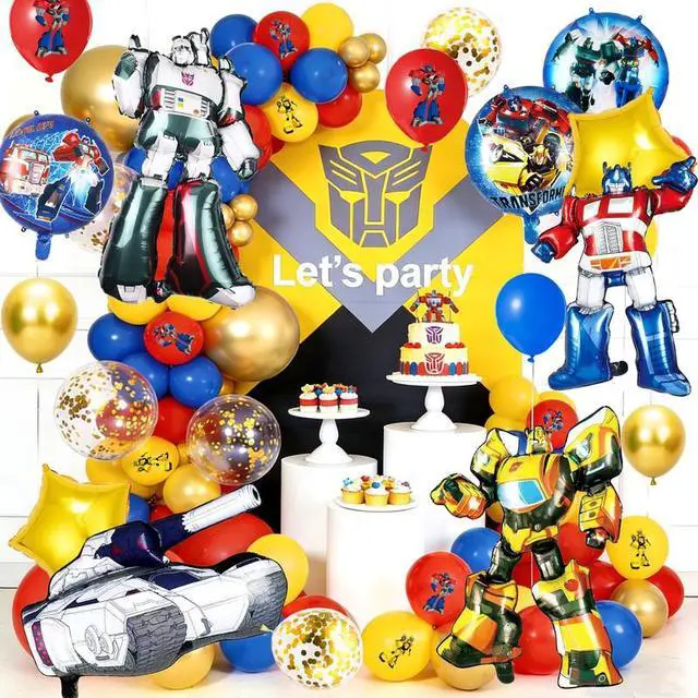 Alt view image 7 of 7 - Transformers Party Decorations,82pcs Transformers Birthday Decorations Balloons Set - Transformers Theme Party Latex Balloons & Foil Balloons for Kids Transformers Party Decorations Favors