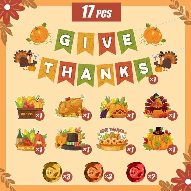 Alt view image 2 of 7 - Thanksgiving Banner Hanging Swirls,17pcs Give Thanks Hanging Swirls&Banner Set-Happy Thanksgiving Hanging Swirls,Happy Thanksgiving Banner&Thanksgiving Foil Streamer,for Thanksgiving Party Decorations