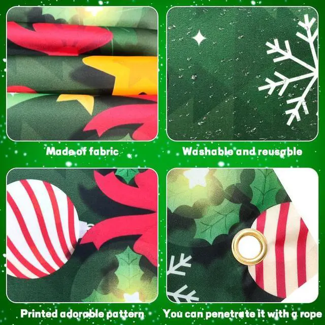 Alt view image 6 of 7 - Merry Christmas Yard Banner,118x19.6'' Christmas Fence Banner Set-Large Merry Christmas Banner,Christmas Party Yard Banner&Christmas Banners for Outside for Yard/Garden/Porch Christmas Decorations
