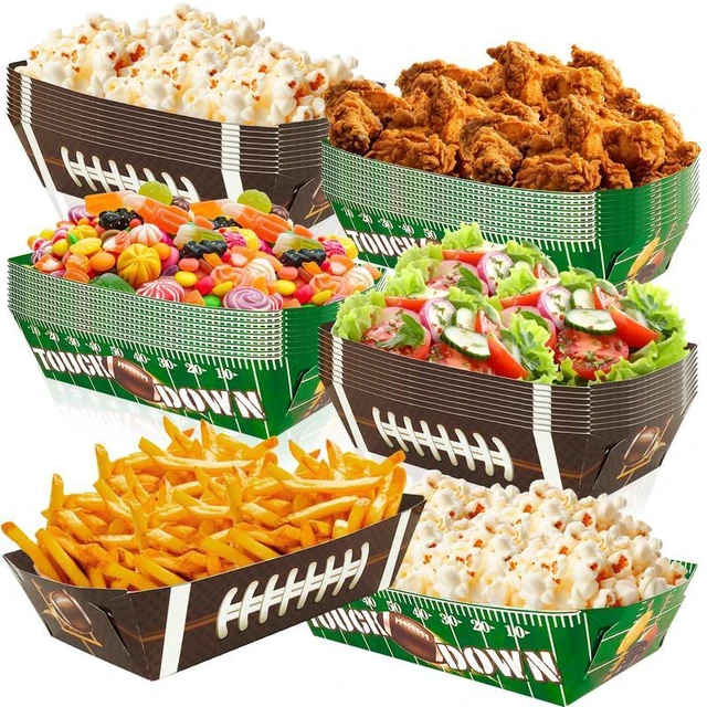 Main image of Football Party Paper Tray, 36 Pcs Football Food Trays Set-Football Party Paper Food Trays,Football Paper Snack Tray&Football Trays for Food,for Football Party Decorations&Football Birthday Decorations