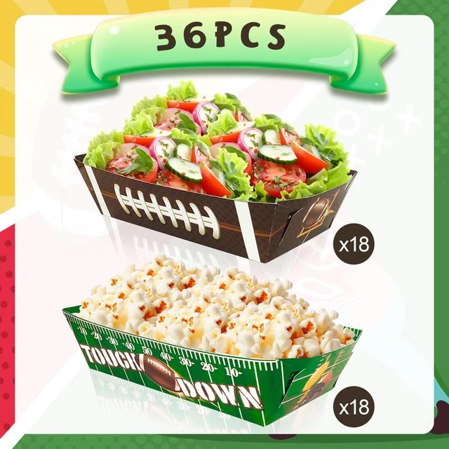 Alt view image 6 of 7 - Football Party Paper Tray, 36 Pcs Football Food Trays Set-Football Party Paper Food Trays,Football Paper Snack Tray&Football Trays for Food,for Football Party Decorations&Football Birthday Decorations