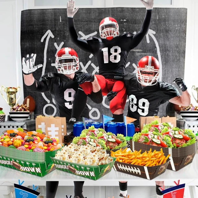 Alt view image 4 of 7 - Football Party Paper Tray, 36 Pcs Football Food Trays Set-Football Party Paper Food Trays,Football Paper Snack Tray&Football Trays for Food,for Football Party Decorations&Football Birthday Decorations