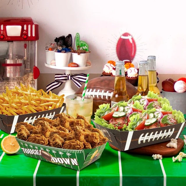 Alt view image 3 of 7 - Football Party Paper Tray, 36 Pcs Football Food Trays Set-Football Party Paper Food Trays,Football Paper Snack Tray&Football Trays for Food,for Football Party Decorations&Football Birthday Decorations
