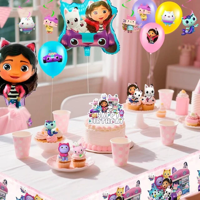 Alt view image 7 of 7 - Gabby Dollhouse Birthday Party Supplies, 35 Pcs Gabby Dollhouse Party Decorations Set - Gabby Dollhouse Birthday Decorations Banners Tablecloth Balloons Cake Toppers etc Gabby Dollhouse Party Supplies