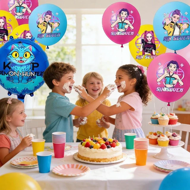 Alt view image 2 of 7 - 22 Pcs Kpop Demon Hunter Birthday Decorations Set - Kpop Demon Hunter Party Foil Balloons&Kpop Demon Hunter Latex Balloons etc Kpop Demon Hunter Party Decorations Supplies