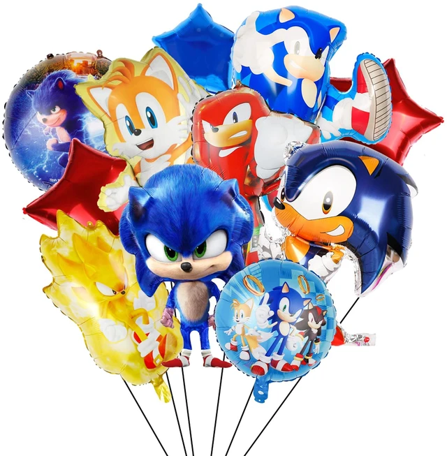 Main image of Sonic Party Decorations Balloons, 11 Pcs Sonic Balloons Decorations - Sonic Characters Foil Balloons & Round Sonic Foil Balloons & Star Foil Balloons for Boys Kids Sonic Birthday Party Supplies