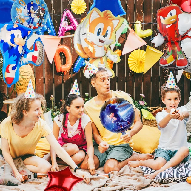 Alt view image 2 of 7 - Sonic Party Decorations Balloons, 11 Pcs Sonic Balloons Decorations - Sonic Characters Foil Balloons & Round Sonic Foil Balloons & Star Foil Balloons for Boys Kids Sonic Birthday Party Supplies
