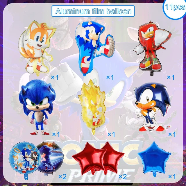 Alt view image 7 of 7 - Sonic Party Decorations Balloons, 11 Pcs Sonic Balloons Decorations - Sonic Characters Foil Balloons & Round Sonic Foil Balloons & Star Foil Balloons for Boys Kids Sonic Birthday Party Supplies