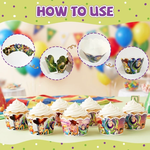 Alt view image 5 of 7 - 3-Tier Toy Story Party Cupcake Stand + 12 Pcs Toy Story Birthday Cupcake Toppers +12 Pcs Toy Story Cupcake Holders for Toy Story Birthday Decorations/Toy Story Party Decorations