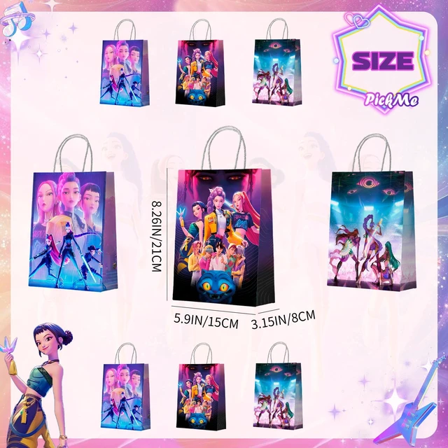 Alt view image 7 of 7 - 12 Pcs Kpop Demon Hunter Party Treat Bags, Kpop Demon Hunter Goody Bags, Kpop Demon Hunter Theme Party Favor Bags, Kpop Demon Hunter Party Candy Bags for Kpop Demon Hunter Birthday Party Decorations