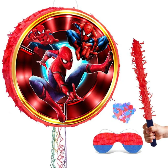 Main image of Spiderman Pinata,4 Pcs Spiderman Round Pinata Set - Spiderman Party Pinata & Spiderman Pinata Sticks & Spiderman Party Game Eye Mask etc Spiderman Pinata Supplies for Spiderman Birthday Party Decorati