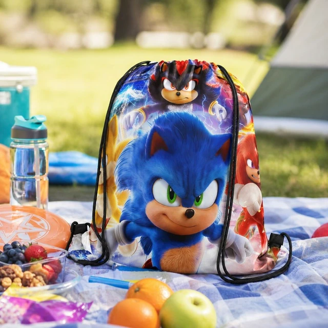 Alt view image 4 of 7 - 12 Pcs Sonic Drawstring Bags Sonic Party Bags Sonic Candy Bags Sonic Gift Bags Sonic Party Drawstring Bags for Sonic Birthday Party Decorations or Sonic Party Supplies