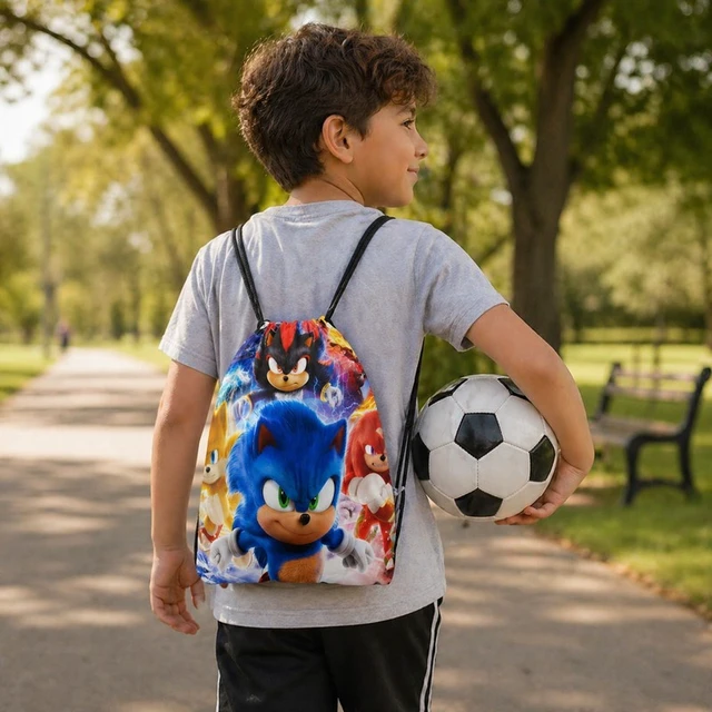Alt view image 5 of 7 - 12 Pcs Sonic Drawstring Bags Sonic Party Bags Sonic Candy Bags Sonic Gift Bags Sonic Party Drawstring Bags for Sonic Birthday Party Decorations or Sonic Party Supplies
