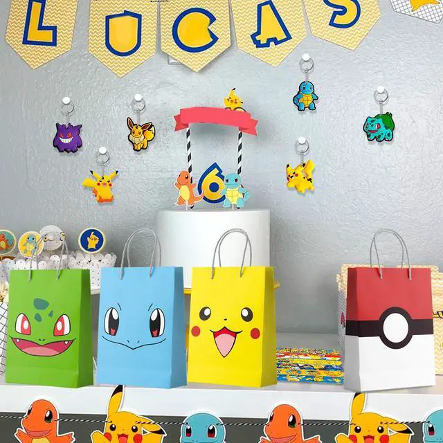 Alt view image 2 of 6 - Pokemon Party Favors for Kids, 110 Pcs Pokemon Birthday Party Favors Set - Pokemon Goodie Bags Key Chains Stickers Badges etc Pokemon Party Supplies for Pokemon Birthday Decorations