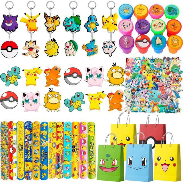 Main image of Pokemon Party Favors for Kids, 110 Pcs Pokemon Birthday Party Favors Set - Pokemon Goodie Bags Key Chains Stickers Badges etc Pokemon Party Supplies for Pokemon Birthday Decorations