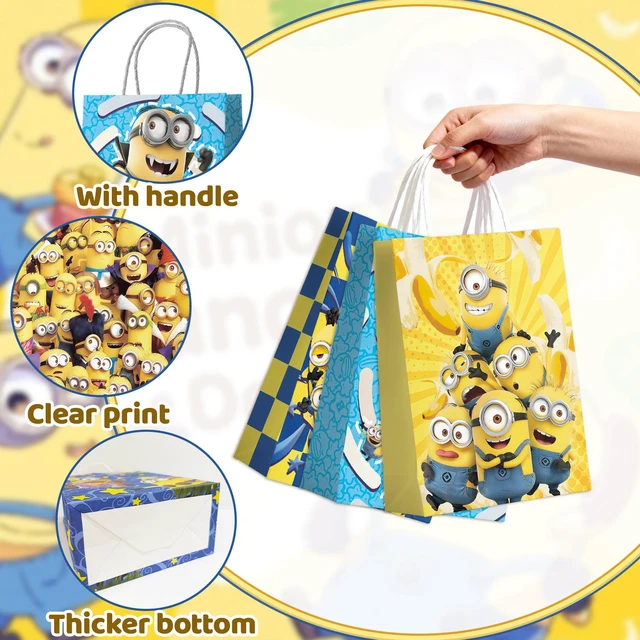 Alt view image 5 of 7 - 18 Pcs Minions Party Gift Bags Minions Party Bags Minions Gift Bags Minions Treat Bags Minions Party Paper Bags for Minions Party Decorations/Minions Birthday Decorations