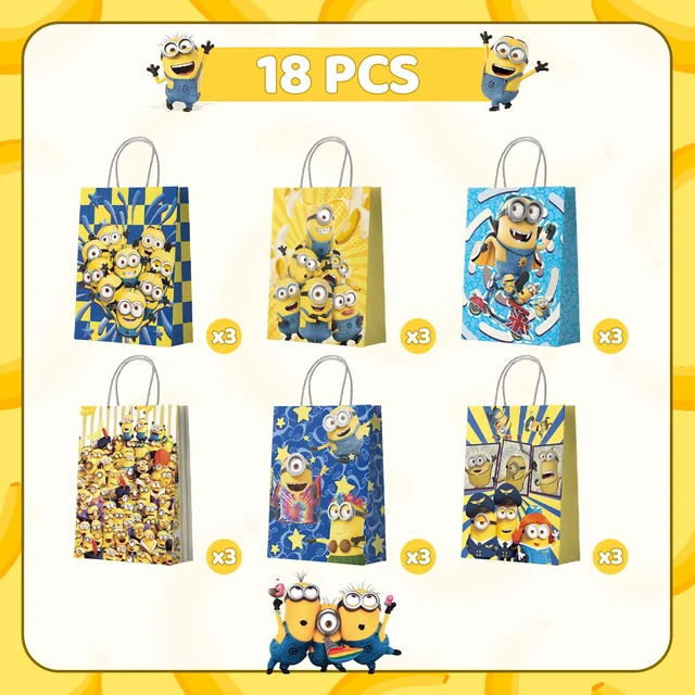 Alt view image 7 of 7 - 18 Pcs Minions Party Gift Bags Minions Party Bags Minions Gift Bags Minions Treat Bags Minions Party Paper Bags for Minions Party Decorations/Minions Birthday Decorations