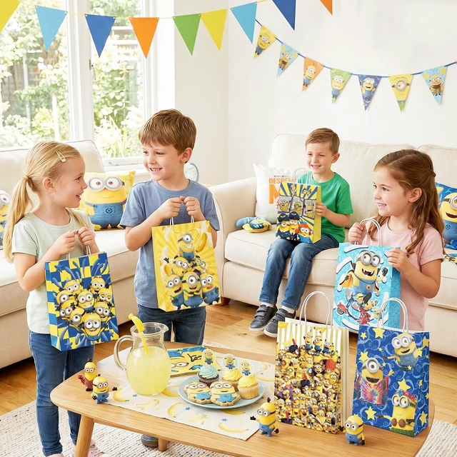 Alt view image 3 of 7 - 18 Pcs Minions Party Gift Bags Minions Party Bags Minions Gift Bags Minions Treat Bags Minions Party Paper Bags for Minions Party Decorations/Minions Birthday Decorations