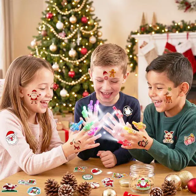 Alt view image 5 of 7 - 158 PCS Christmas Party Favors, Including Xmas Sticky Notes Santa Claus Keychains Christmas Stickers Badges Christmas Candy Bags Etc Christmas Goodie Bag Stuffers