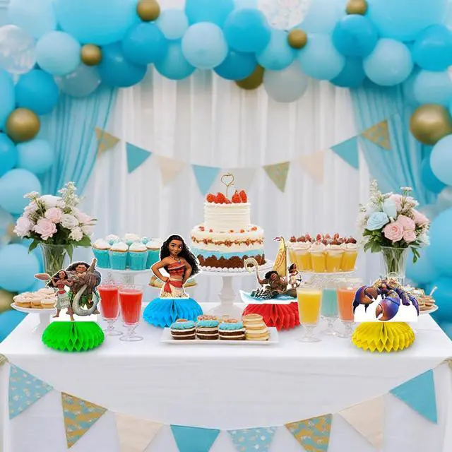Alt view image 5 of 7 - Moana Centerpieces,9pcs Moana Birthday Party Table Centerpieces Set- Moana Party Centerpieces, Moana Honeycomb Centerpieces & Moana Themed Centerpieces for Moana Party or Moana Table Decorations