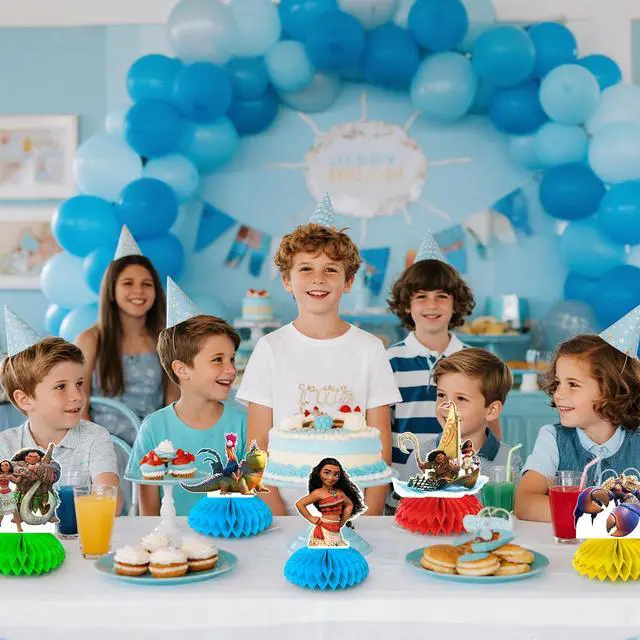 Alt view image 2 of 7 - Moana Centerpieces,9pcs Moana Birthday Party Table Centerpieces Set- Moana Party Centerpieces, Moana Honeycomb Centerpieces & Moana Themed Centerpieces for Moana Party or Moana Table Decorations