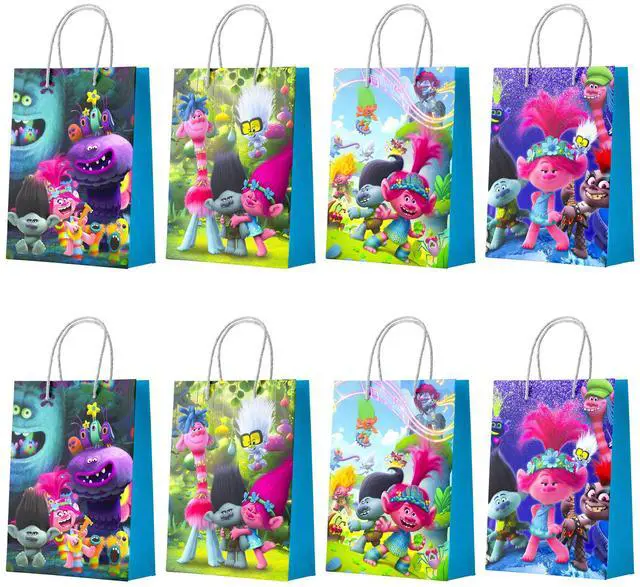Main image of Trolls Party Gift Bags - 16 Pcs Trolls Party Bags, Trolls Gift Bags, Trolls Candy Bags for Boys/Girls Children's Trolls Themed Birthday Party Decoration Supplies