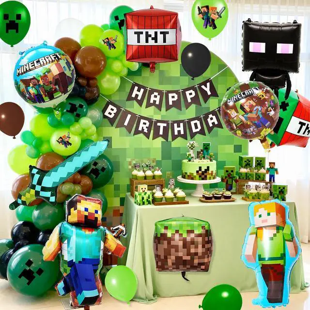 Alt view image 5 of 7 - 81pcs Minecraft Balloon Party Decorations,Minecraft Birthday Decorations Balloons Set,Minecraft Theme Party Latex Balloons,Foil Balloons for Kids Birthday Party Decorations Favors