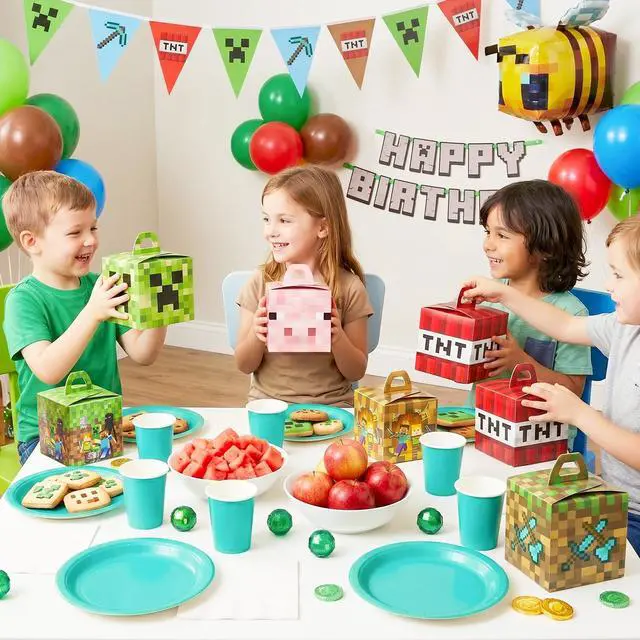 Alt view image 5 of 7 - Pixel Game Party Boxes, 12 Pcs Minecraft Treat Boxes/Minecraft Paper Box/Pixel Game Treat Boxes/Pixel Game Goodie Boxes, Pixel Game Candy Boxes for Pixel Game Birthday Decorations