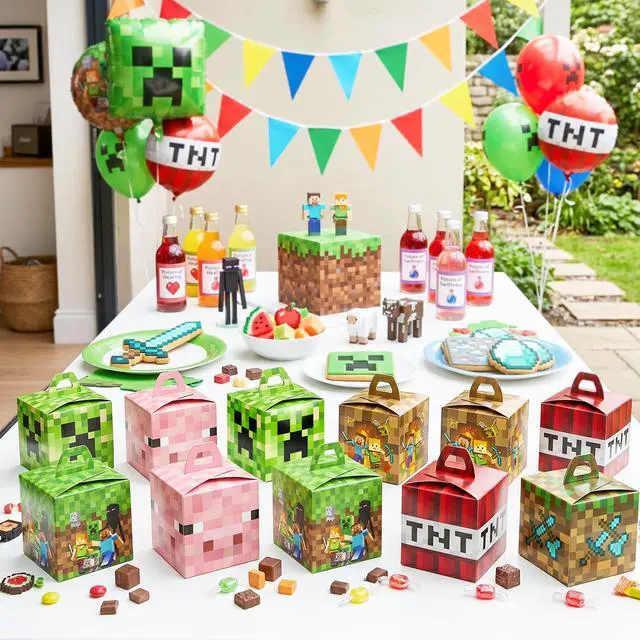 Alt view image 4 of 7 - Pixel Game Party Boxes, 12 Pcs Minecraft Treat Boxes/Minecraft Paper Box/Pixel Game Treat Boxes/Pixel Game Goodie Boxes, Pixel Game Candy Boxes for Pixel Game Birthday Decorations